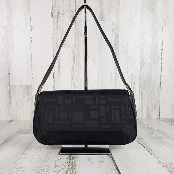 The Limited Small Black Textured Silver-Tone Hardware Shoulder Bag Women's Purse - Picture 1 of 11